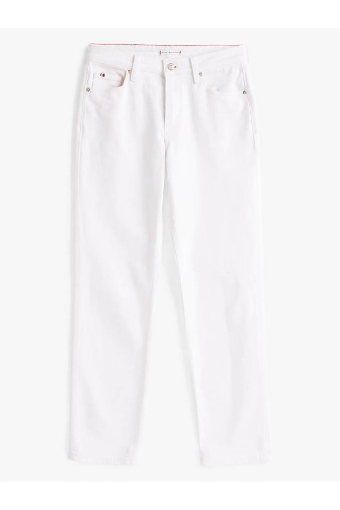 Damskie jeansy classic straight rw white tommy hilfiger WW0WW45923