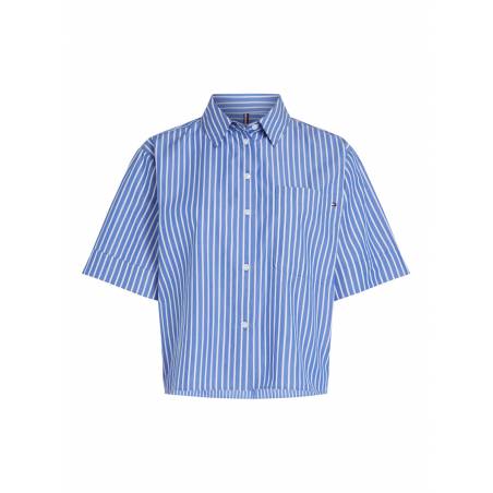 Damska bluzka krótka poplin boxy tommy hilfiger WW0WW44717