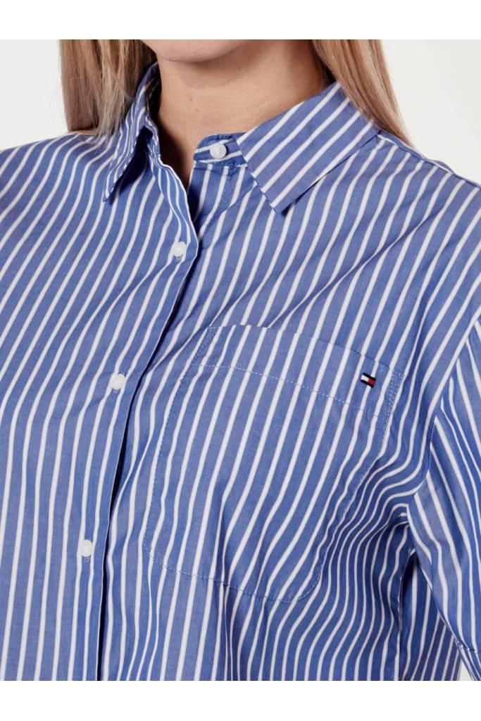 Detal stylizacja damska bluzka krótka poplin boxy tommy hilfiger WW0WW44717 Detal stylizacja damska bluzka krótka poplin boxy tommy hilfiger WW0WW44717
