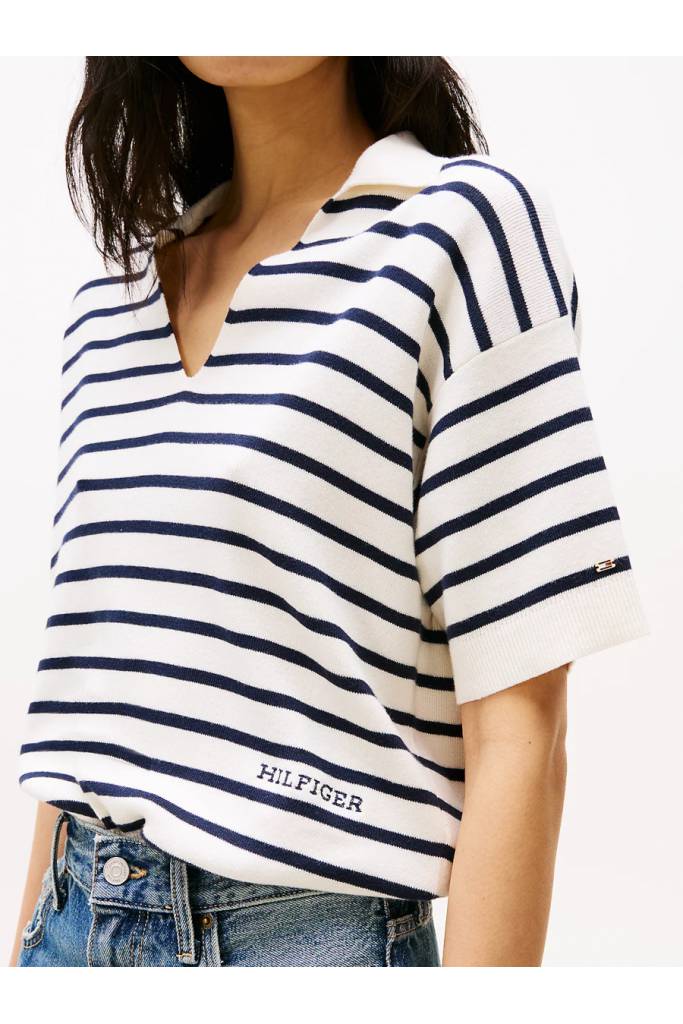 Detal stylizacja damski sweter polo mini stp co tommy hilfiger WW0WW45400 Detal stylizacja damski sweter polo mini stp co tommy hilfiger WW0WW45400
