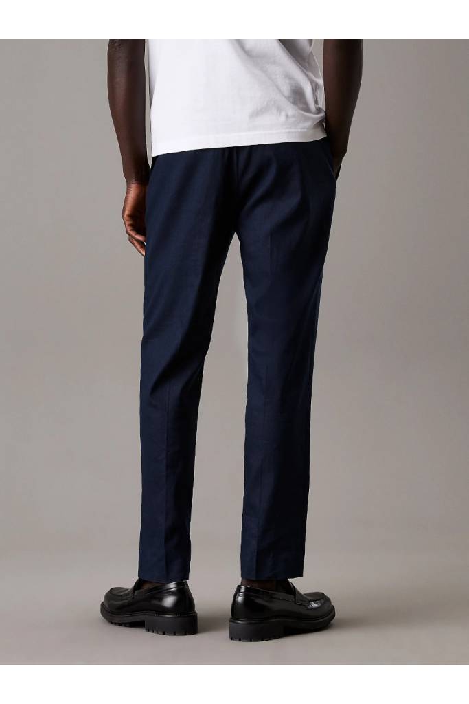 Tył męskie spodnie materiałowe linen lyocell stretch tapered calvin klein K10K114400 Tył męskie spodnie materiałowe linen lyocell stretch tapered calvin klein K10K114400