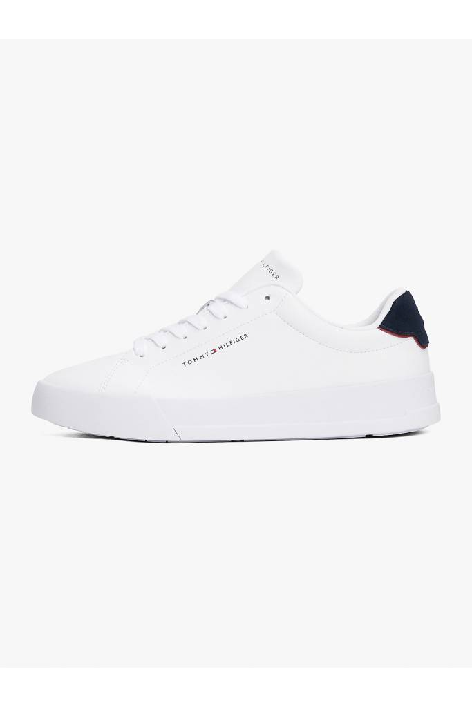 Męskie sneakersy skórzane court lth detail ess tommy hilfiger FM0FM05367