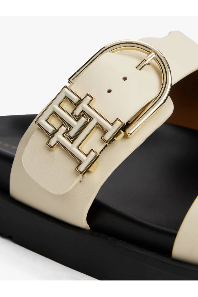 Detal stylizacja damskie klapki skórzane kasia sporty mule tommy hilfiger FW0FW08512