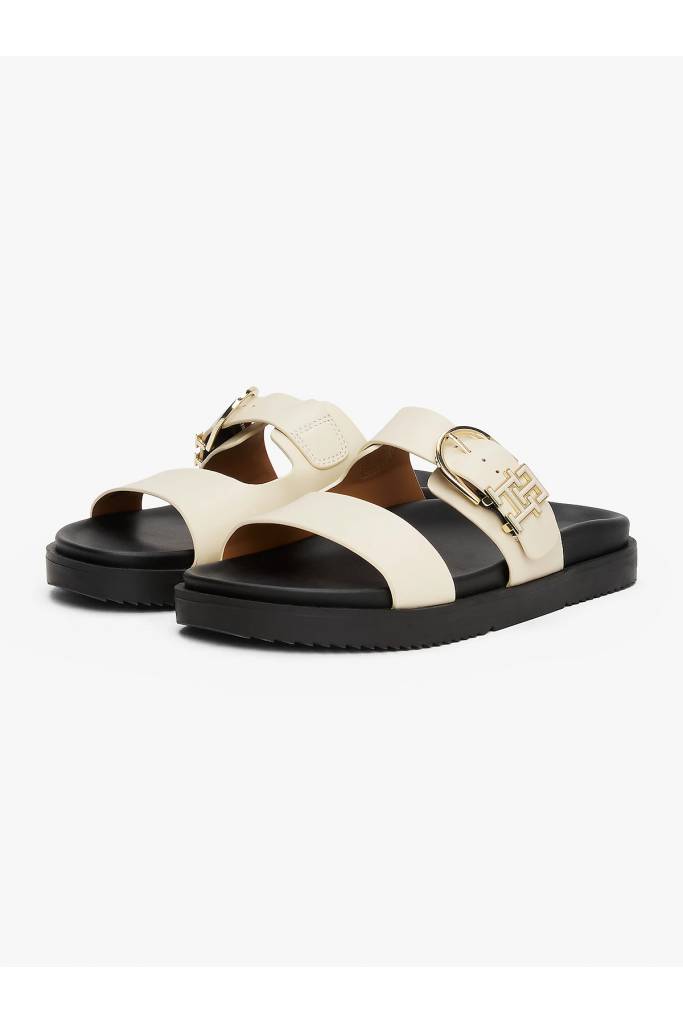Przód damskie klapki skórzane kasia sporty mule tommy hilfiger FW0FW08512