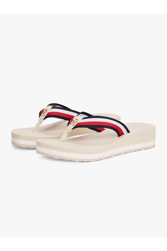 Przód damskie japonki riri corp mid wedge beach sandal tommy hilfiger FW0FW08517