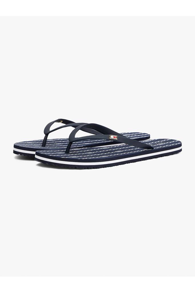 Przód damskie japonki lila strap beach tommy hilfiger FW0FW08518 Przód damskie japonki lila strap beach tommy hilfiger FW0FW08518