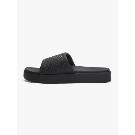 Damskie klapki pearl platform monogram poolside tommy hilfiger FW0FW08526