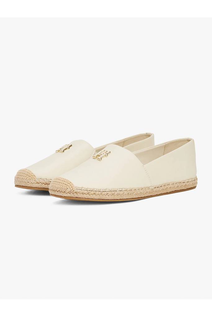 Przód damskie espadryle skórzane rana logo tommy hilfiger FW0FW08540