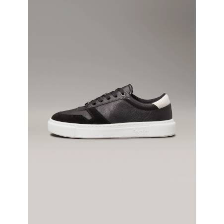 Damskie sneakersy skórzane cupsole lace up mix calvin klein HW0HW02470