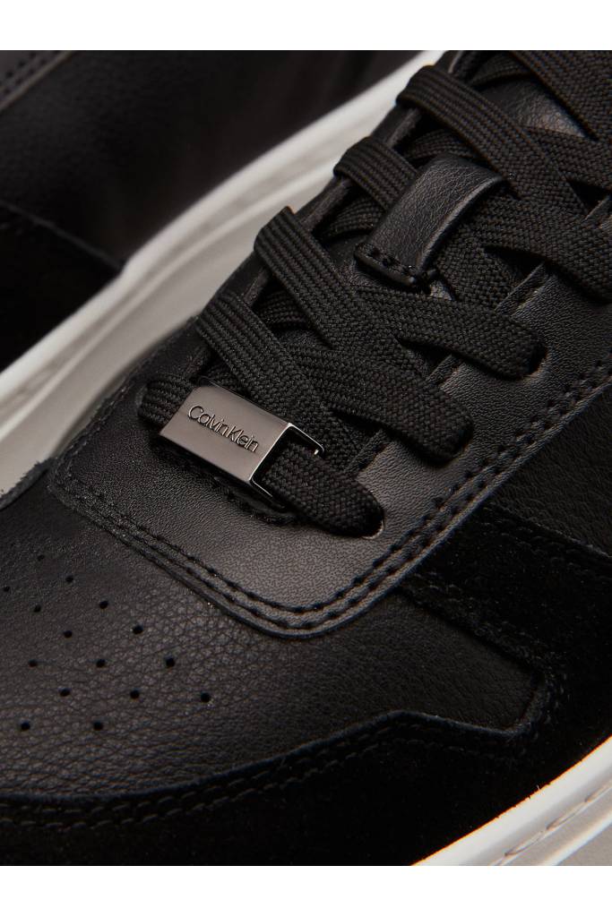 Detal stylizacja damskie sneakersy skórzane cupsole lace up mix calvin klein HW0HW02470