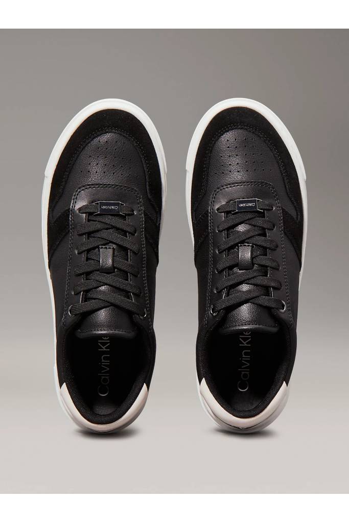 Detal 2 damskie sneakersy skórzane cupsole lace up mix calvin klein HW0HW02470