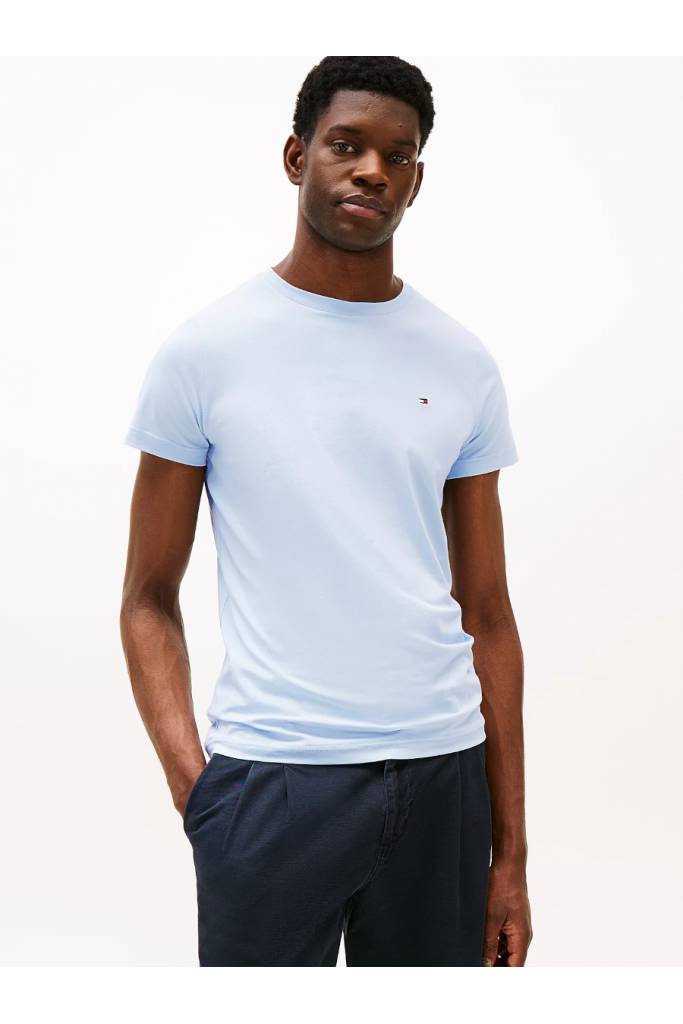 Przód męski t-shirt stretch slim tommy hilfiger MW0MW10800