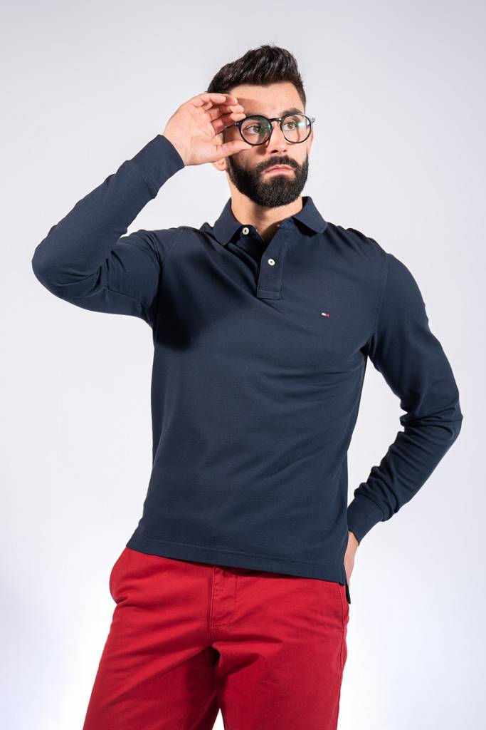 Przód tommy hilfiger polo męskie MW0MW14549