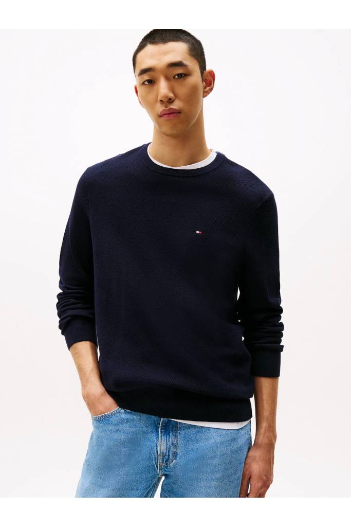 Przód męski sweter essential structure tommy hilfiger MW0MW36347 Przód męski sweter essential structure tommy hilfiger MW0MW36347