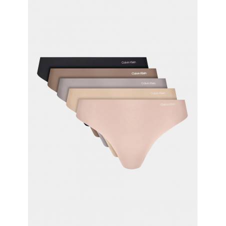 Damskie stringi invisibles micro thong calvin klein 5-pack 000QD3556E