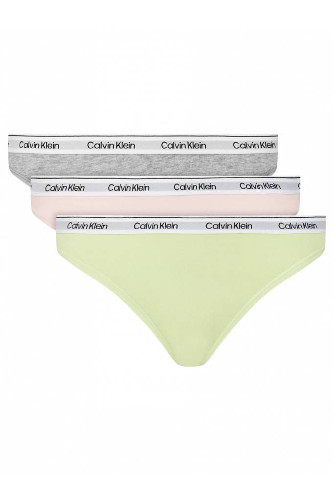 Damskie stringi icon logo thong calvin klein 3-pack 000QD5209E
