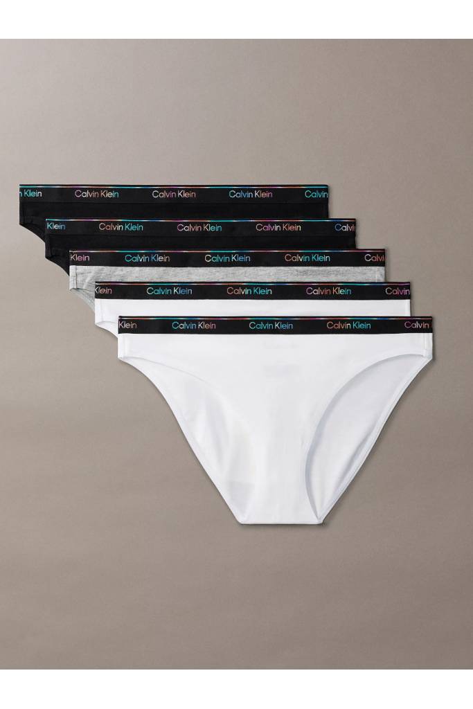 Damskie majtki icon logo bikini calvin klein 5-pack LV00QD5323