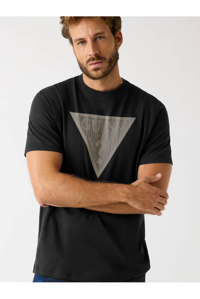 Detal stylizacja męski t-shirt triangle logo guess M5BI04 I3Z14