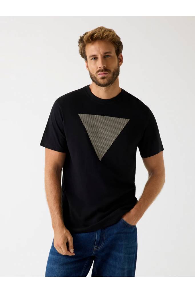 Przód męski t-shirt triangle logo guess M5BI04 I3Z14