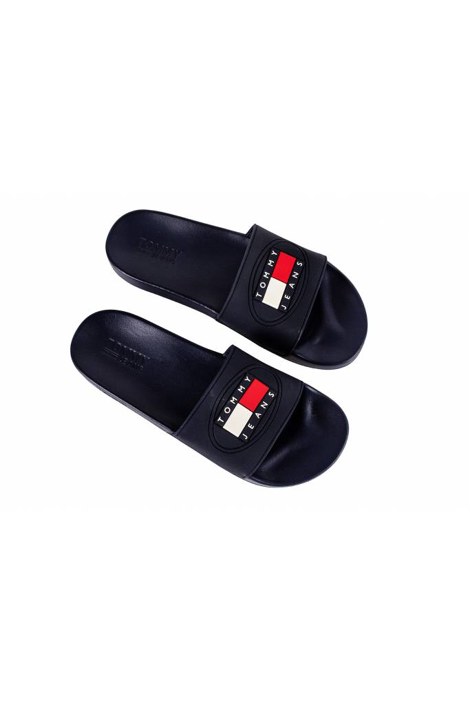 Detal stylizacja tommy jeans klapki seasonal flag slide EM0EM00471