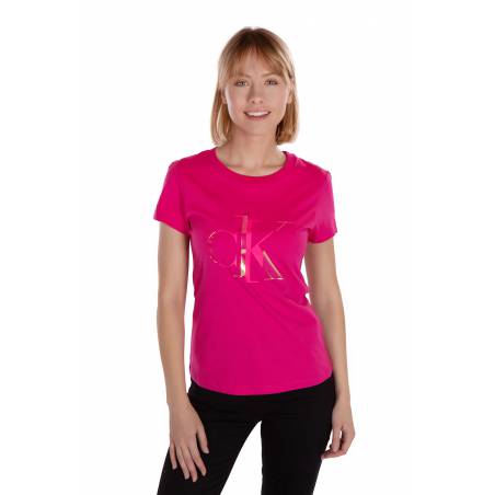 Calvin klein jeans t-shirt damski distorted iridescent J20J214783