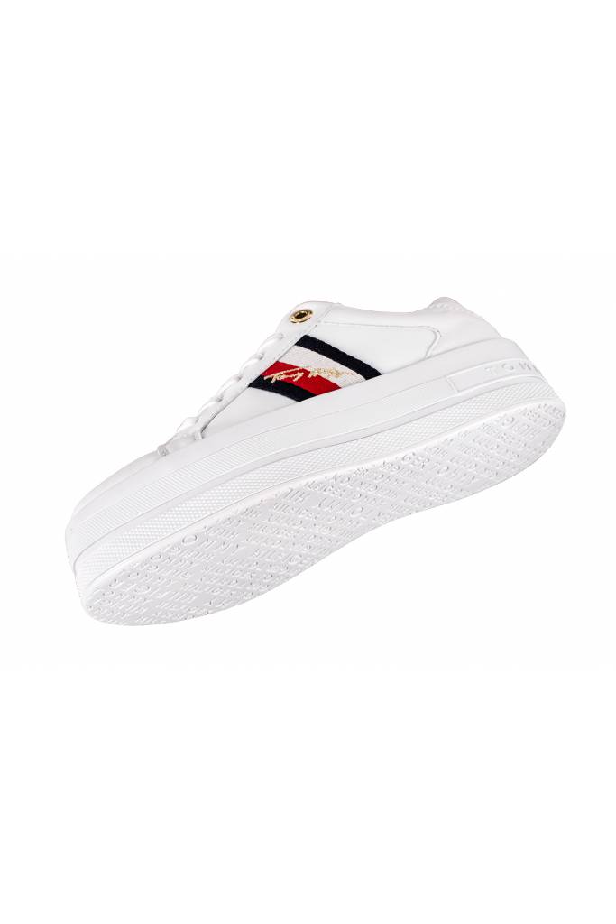 Tył tommy hilfiger sneakersy signature flatform FW0FW05212 Tył tommy hilfiger sneakersy signature flatform FW0FW05212