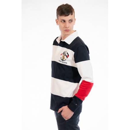 Tommy hilfiger polo shirt striped męskie MW0MW12468