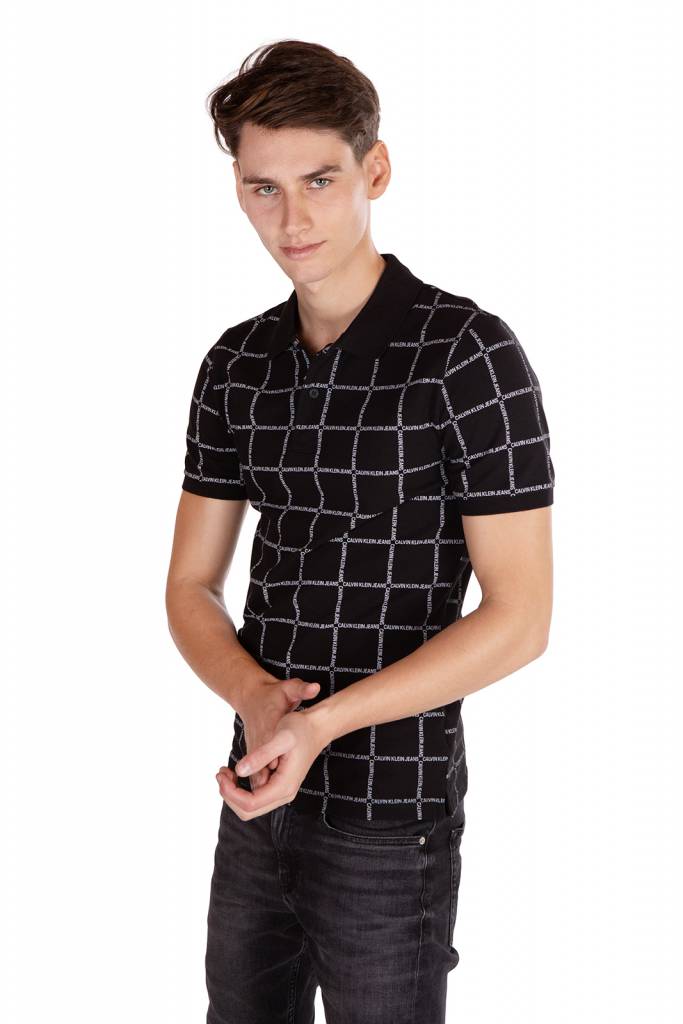 Detal stylizacja calvin klein jeans polo grid męskie J30J315695 Detal stylizacja calvin klein jeans polo grid męskie J30J315695