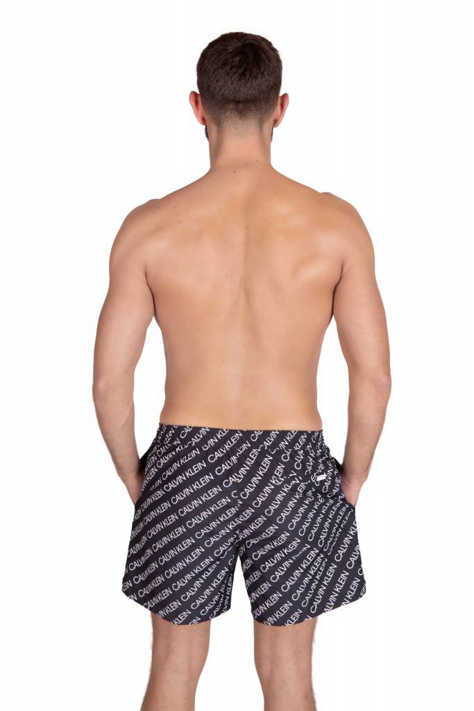 Tył calvin klein swimwear szorty kąpielowe drawstring print KM0KM00501