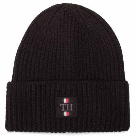 Przód tommy hilfiger czapka plaque beanie AM0AM06579