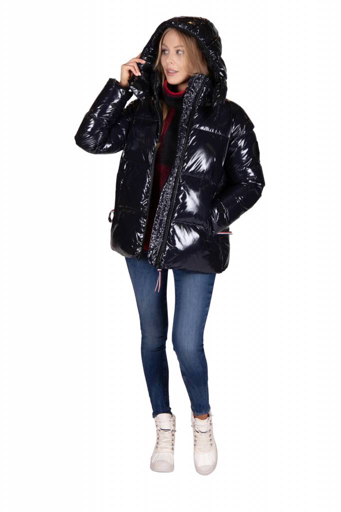 Detal stylizacja tommy hilfiger kurtka high gloss WW0WW29667