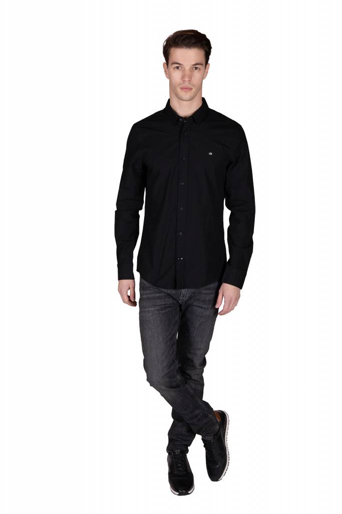 Detal stylizacja calvin klein koszula stretch poplin K10K105984 Detal stylizacja calvin klein koszula stretch poplin K10K105984