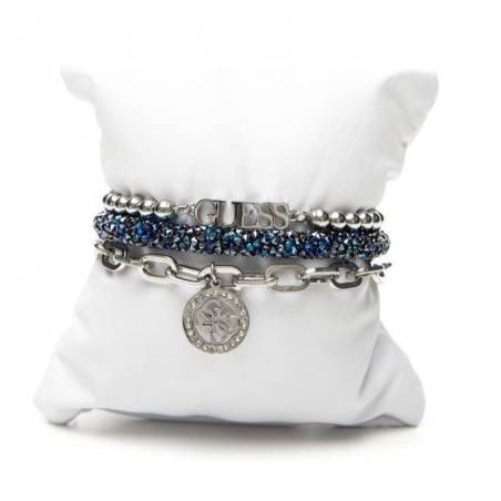 Guess zestaw bransoletek silver/navy UBS20219