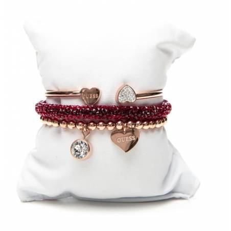 Guess zestaw bransoletek pink gold/red UBS20213