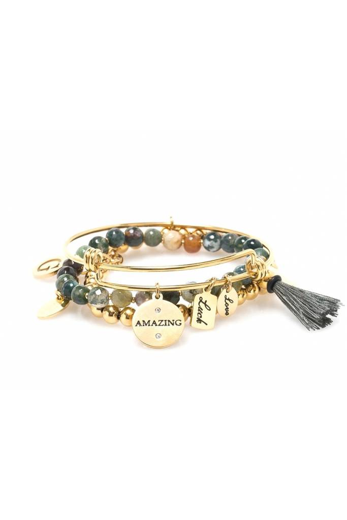 Guess zestaw bransoletek gold/green UBS80016 Guess zestaw bransoletek gold/green UBS80016