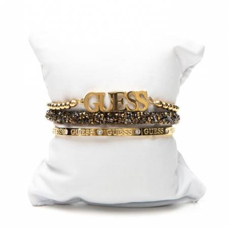 Guess zestaw bransoletek gold/brown UBS20216