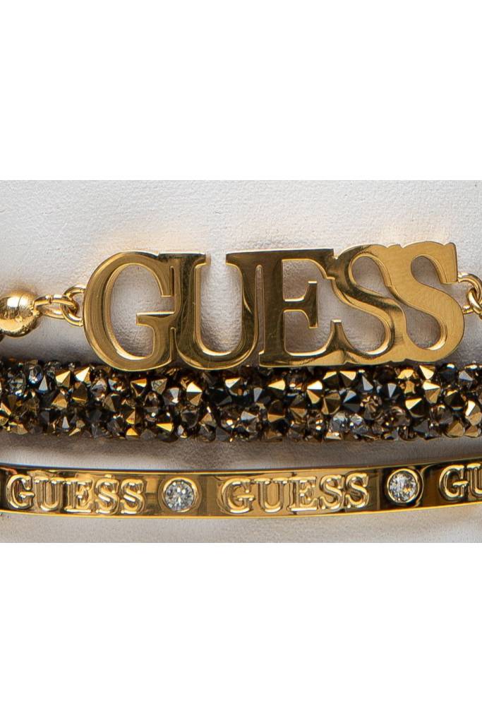 Detal stylizacja guess zestaw bransoletek gold/brown UBS20216 Detal stylizacja guess zestaw bransoletek gold/brown UBS20216