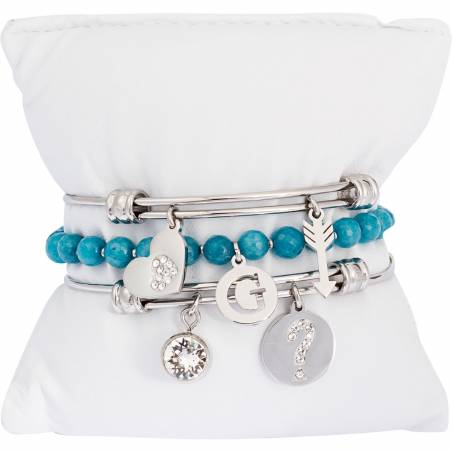Guess zestaw bransoletek silver/blue UBS80020