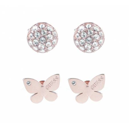 Guess zestaw kolczyków pink gold JUBS2916