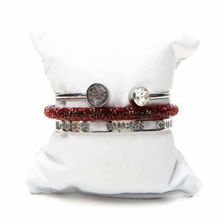 Guess zestaw bransoletek silver/red UBS20205